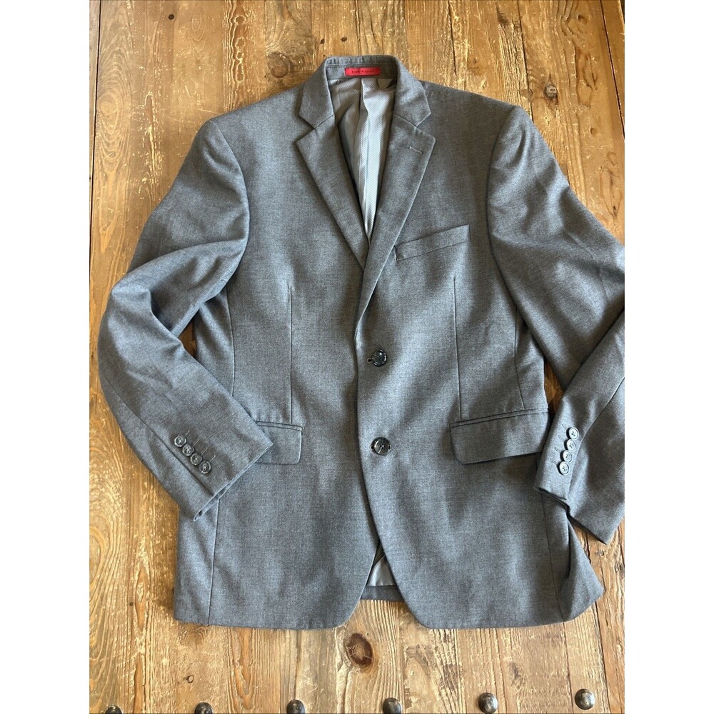 Alfani Mens Slim Fit Suit Jacket Blazer 36S Gray 2 Button